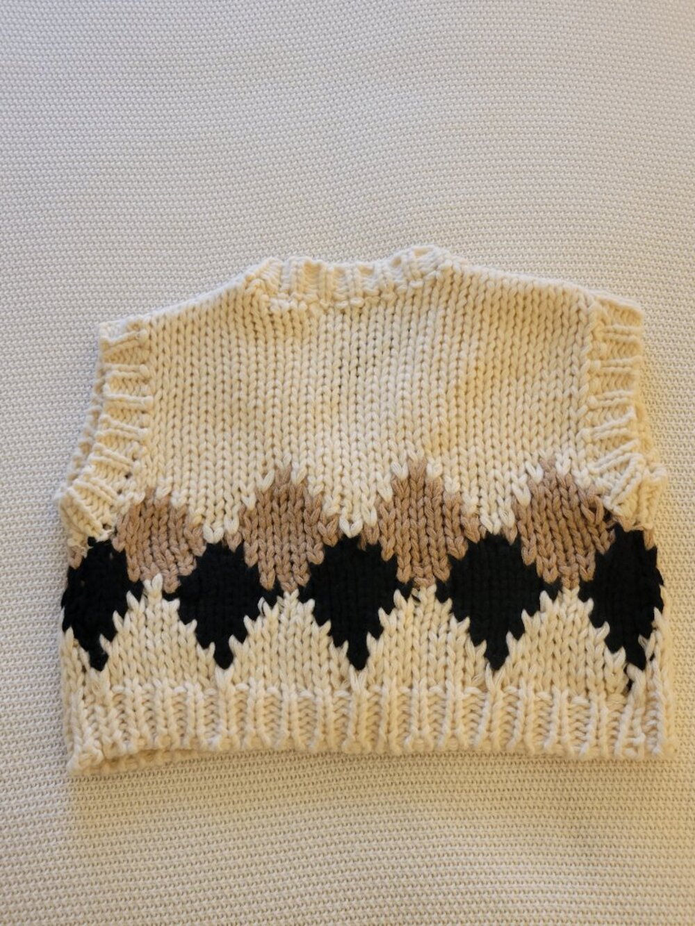 Lulus Notably Cozy Ivory and Brown Button-Up Sweater Vest - Picture 6 of 6